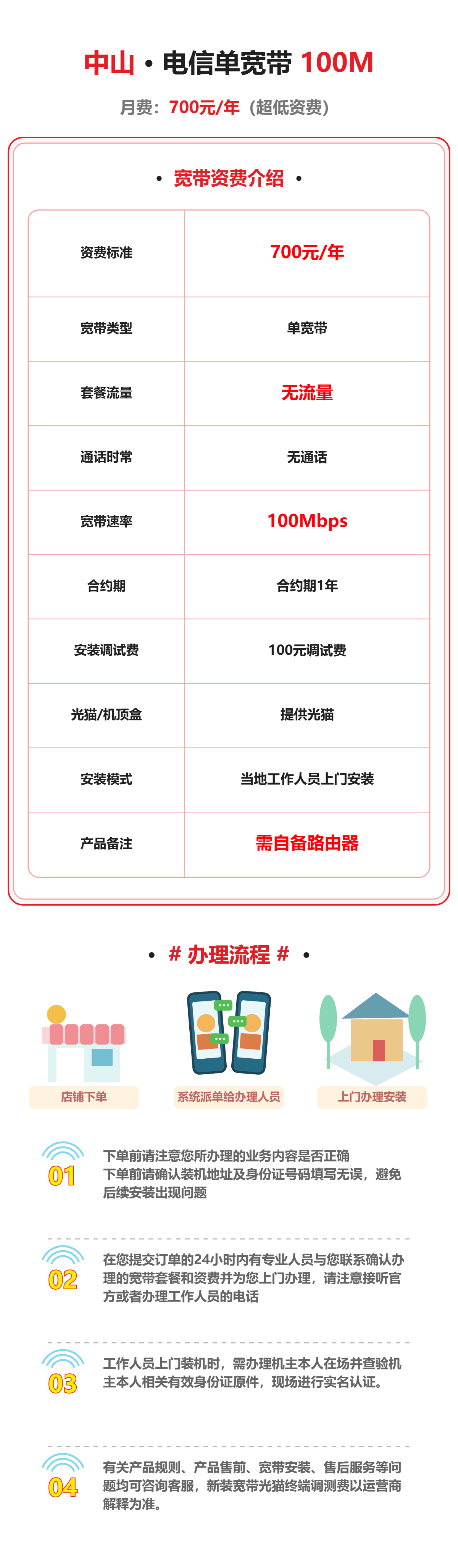 中山电信单宽带100M 详情图 1