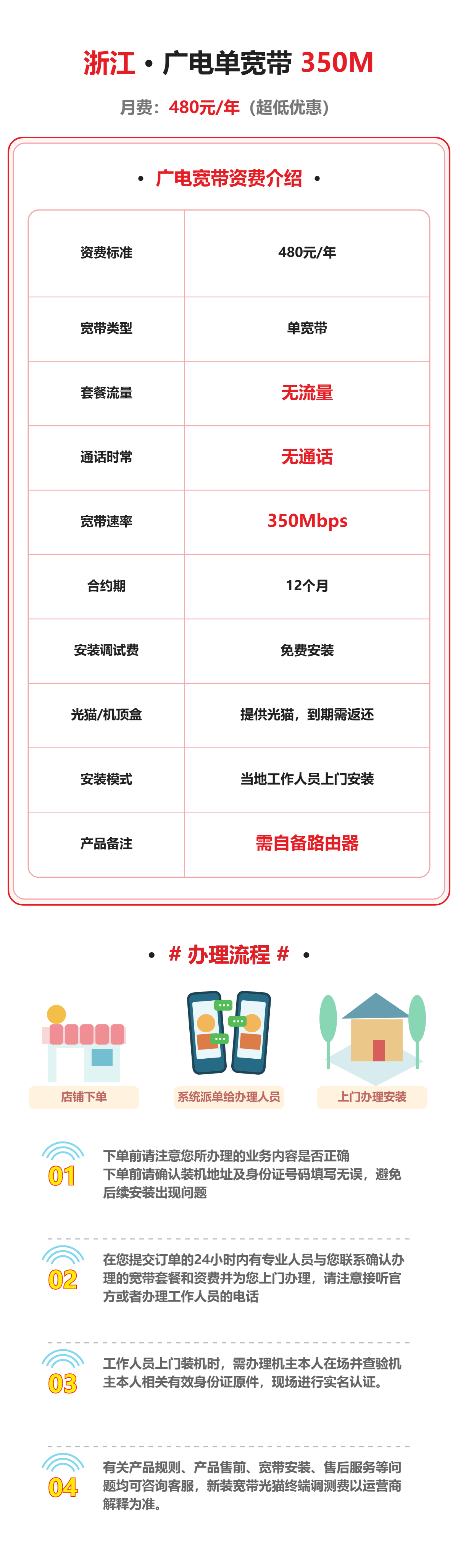 浙江广电单宽带350M 资费详情