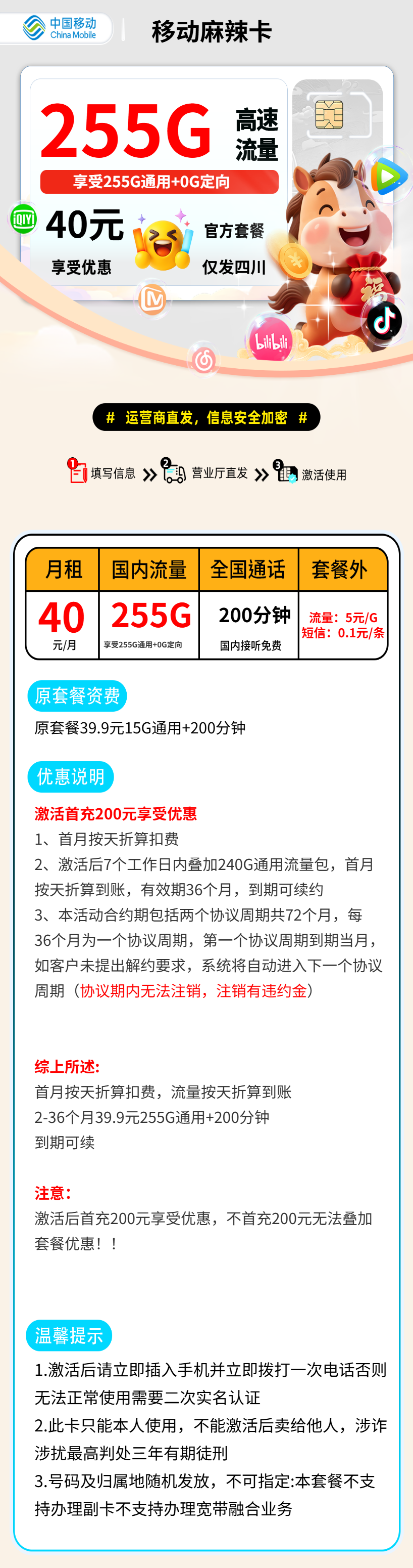 移动四川卡【四川省内】 详情图 1