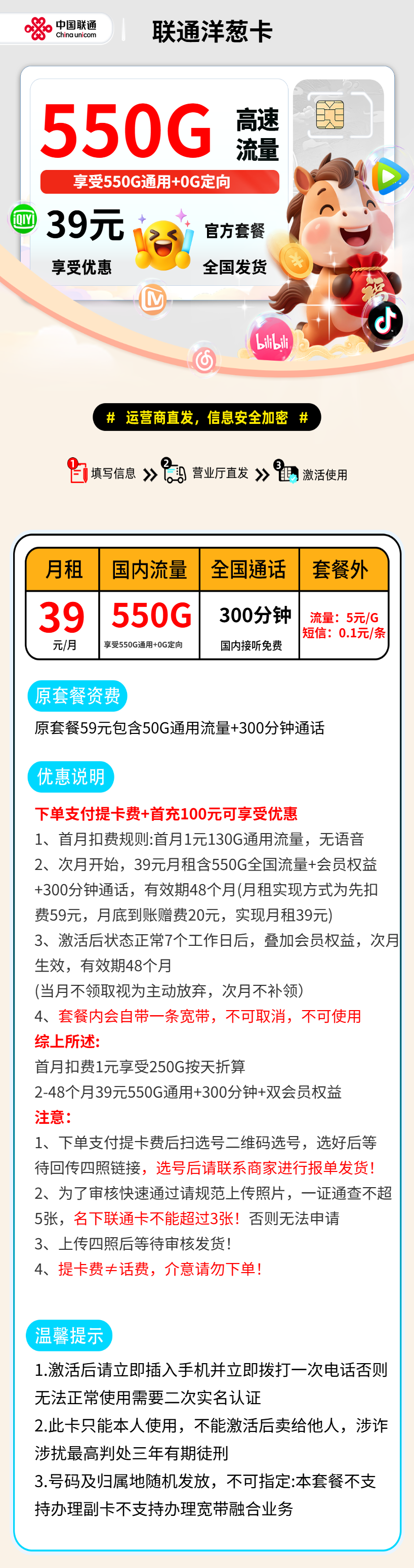 联通洋葱卡【报单发货】 详情图 2
