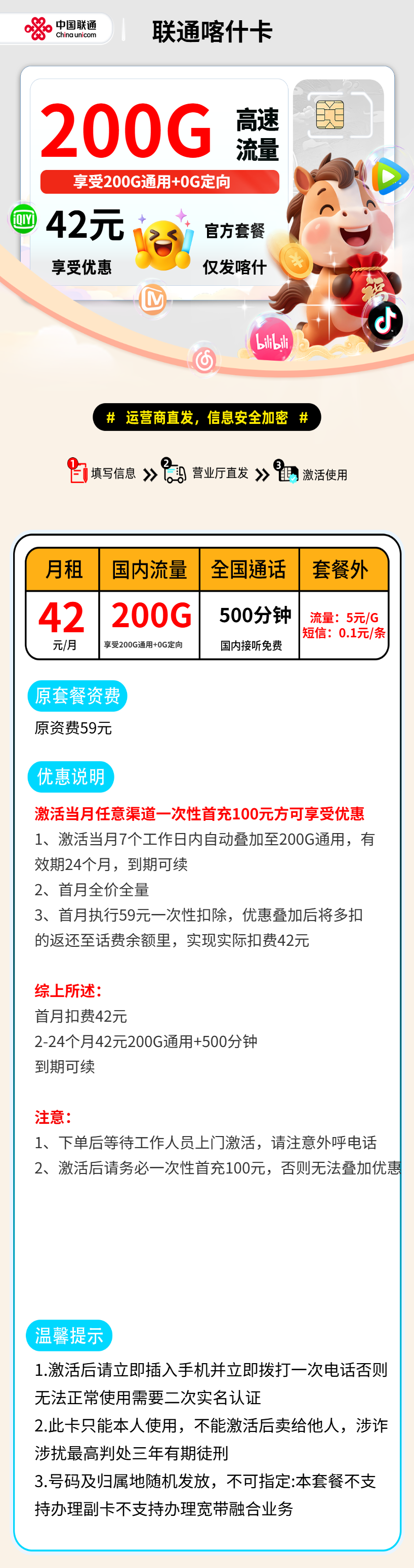 联通喀什卡【仅发喀什】 详情图 1