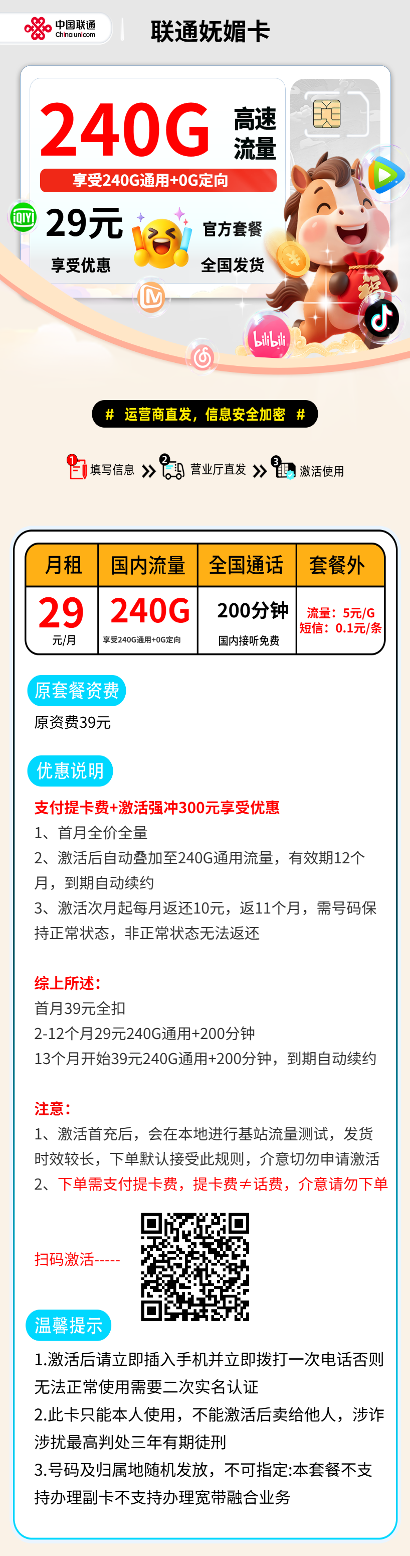 联通妩媚卡【激活发货】 详情图 2