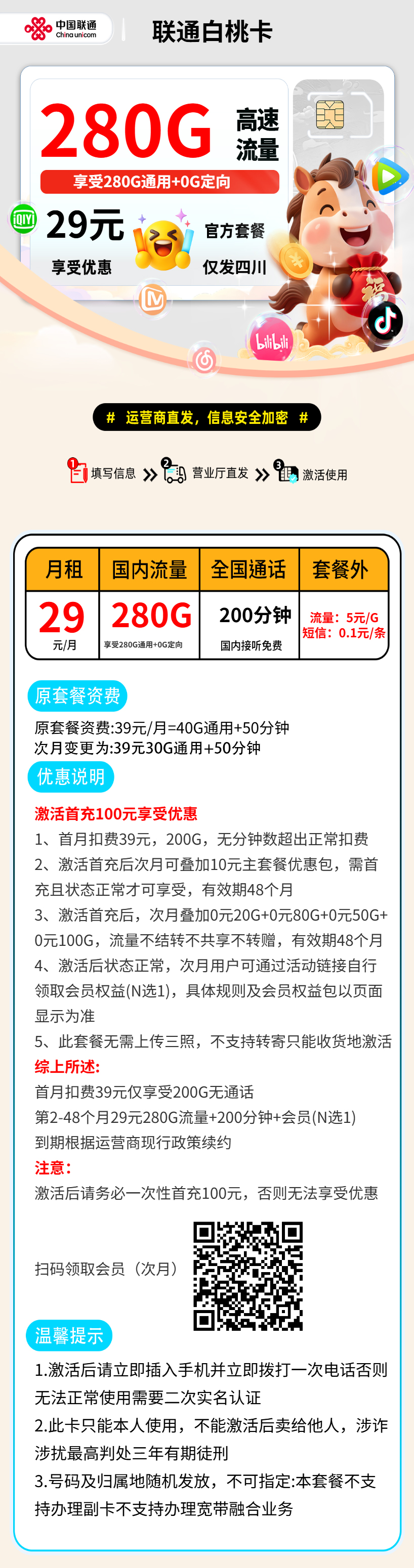 MF联通白桃卡【四川省内】 详情图 1