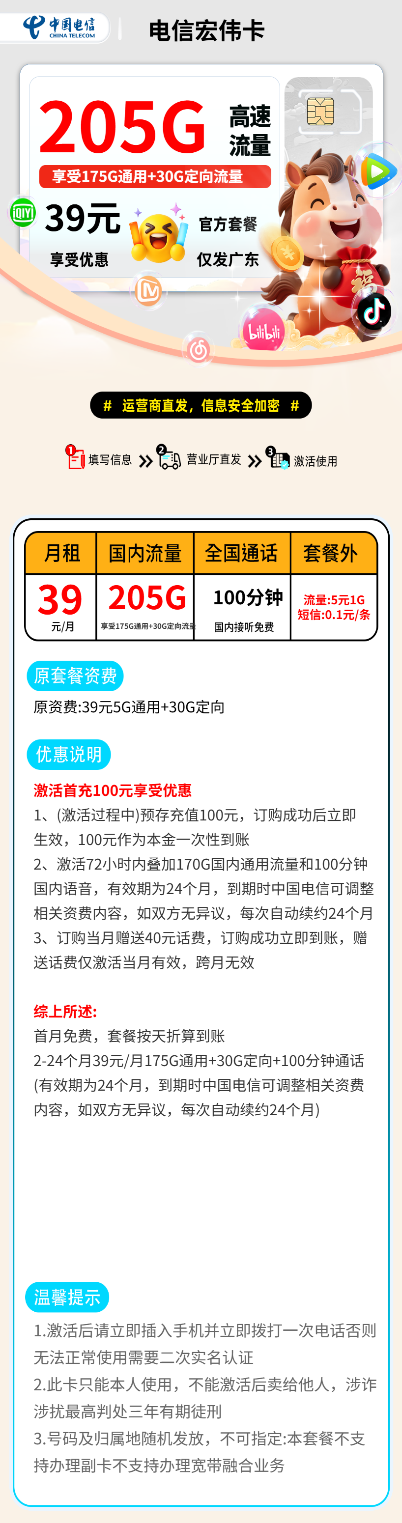 电信宏伟卡【广东省内】 详情图 1