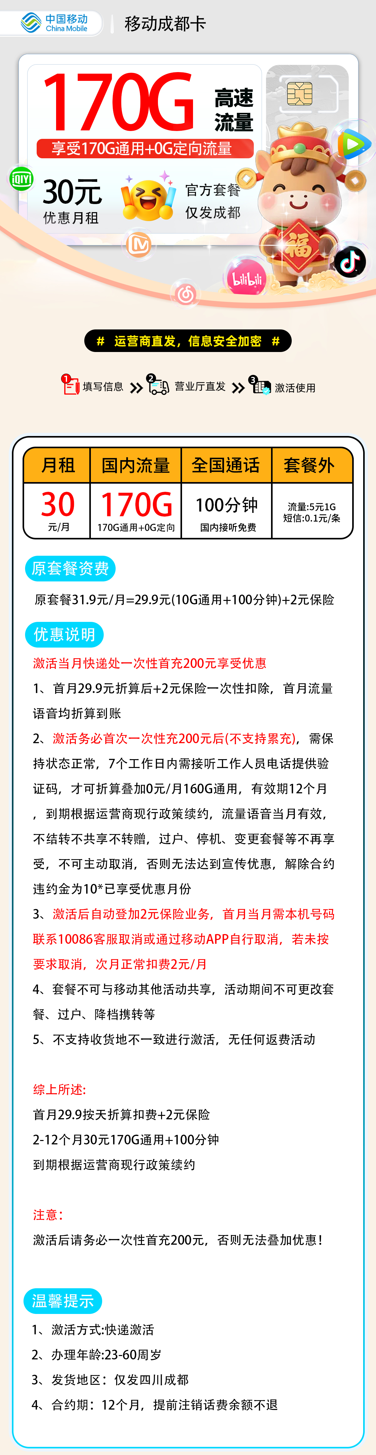 移动成功卡【成都市内】 详情图 1