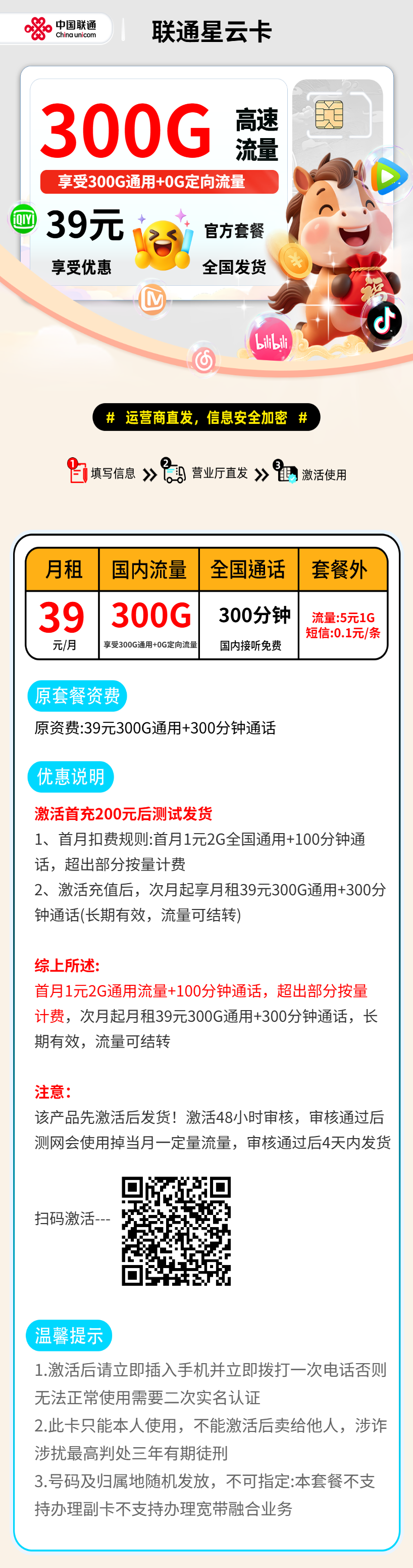 联通星云卡【激活首充后发货】 详情图 2