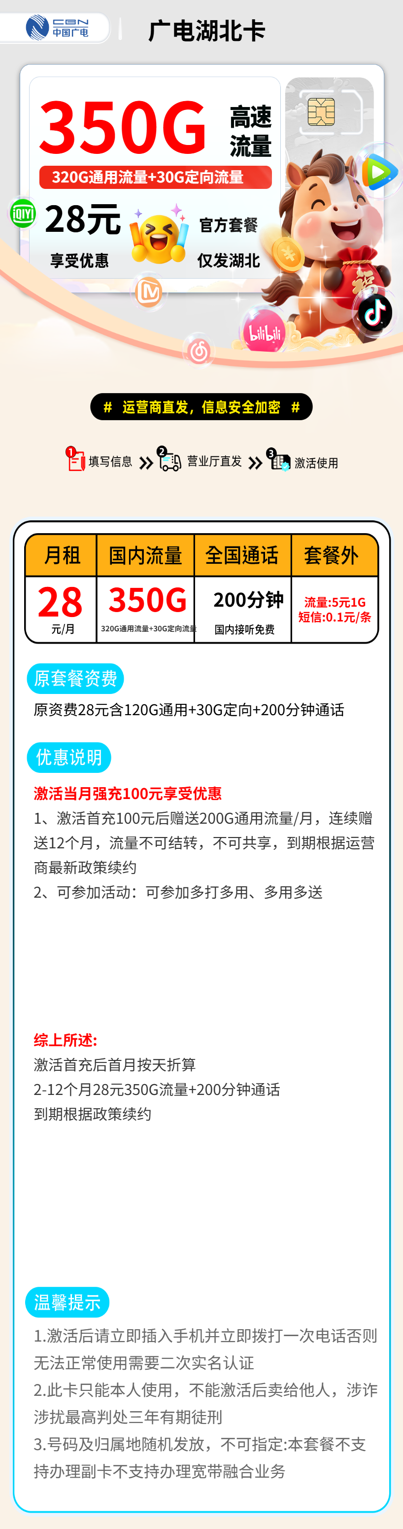 广电湖北卡【湖北省内】 详情图 1