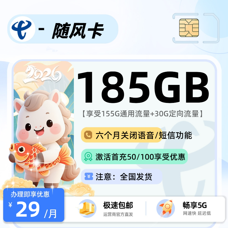 1216电信随风卡【全国发货】