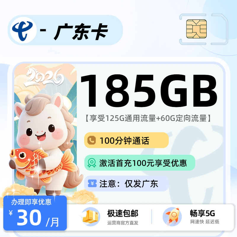 0102电信广东卡【广东省内】