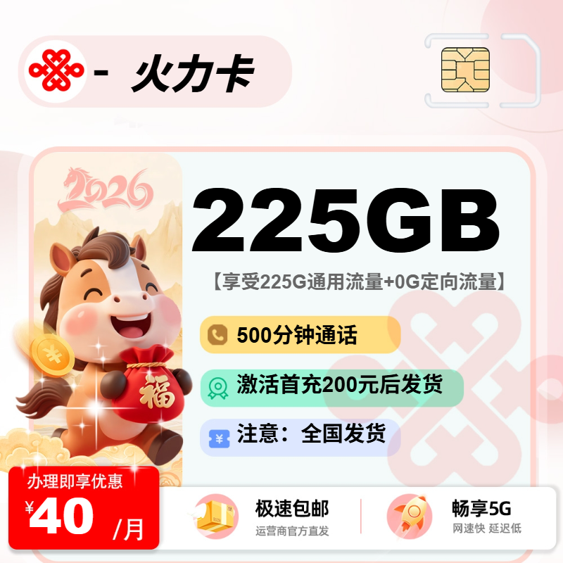 联通火力卡【全国发货】